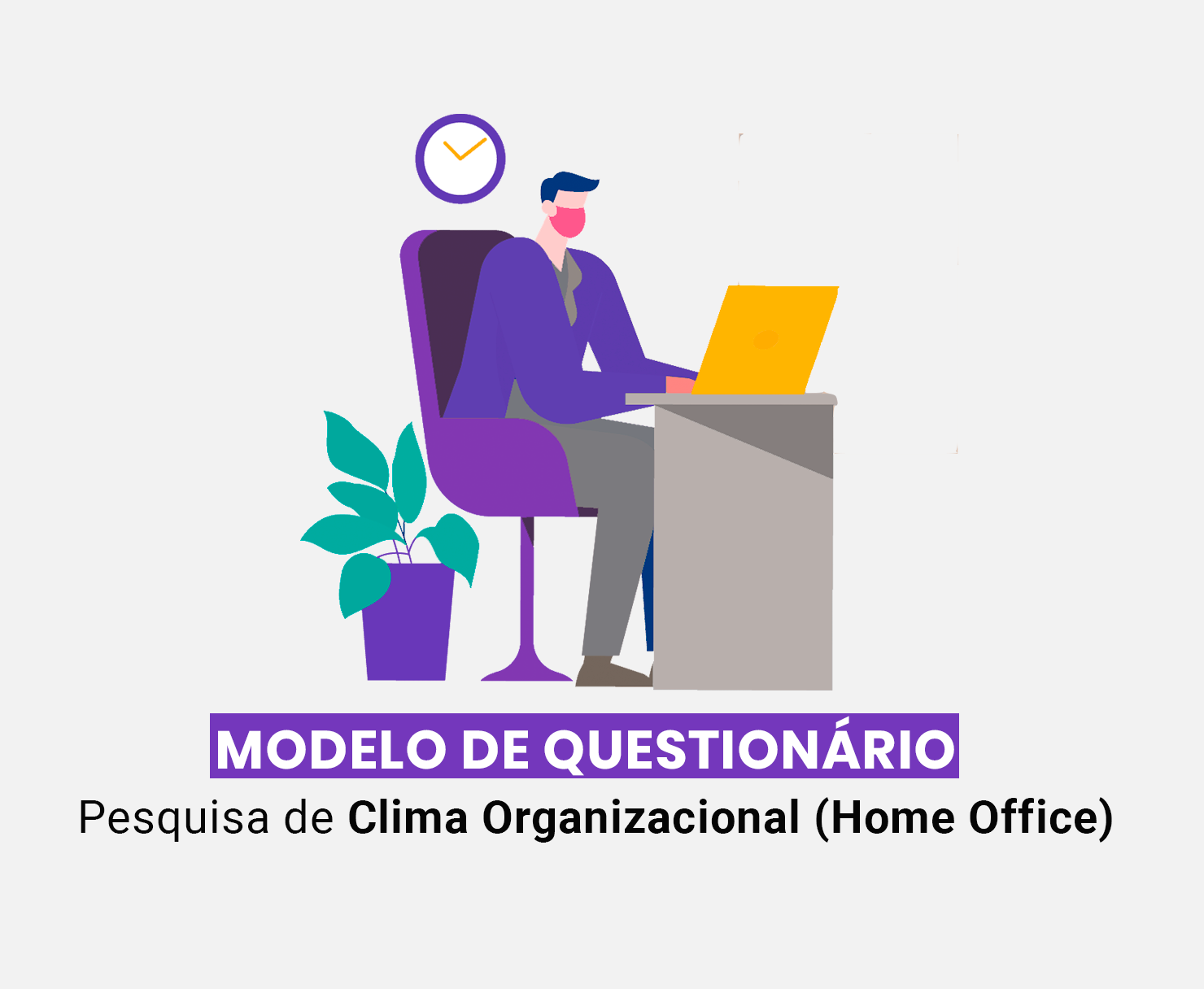Ilustração de um homem trabalhando em home office de máscara