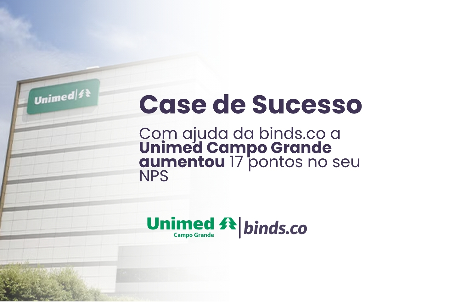Com ajuda da binds.co, a Unimed Campo Grande aumentou 17 pontos no NPS
